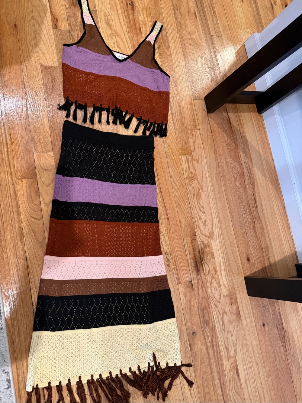 Striped Fringe Two Piece Set